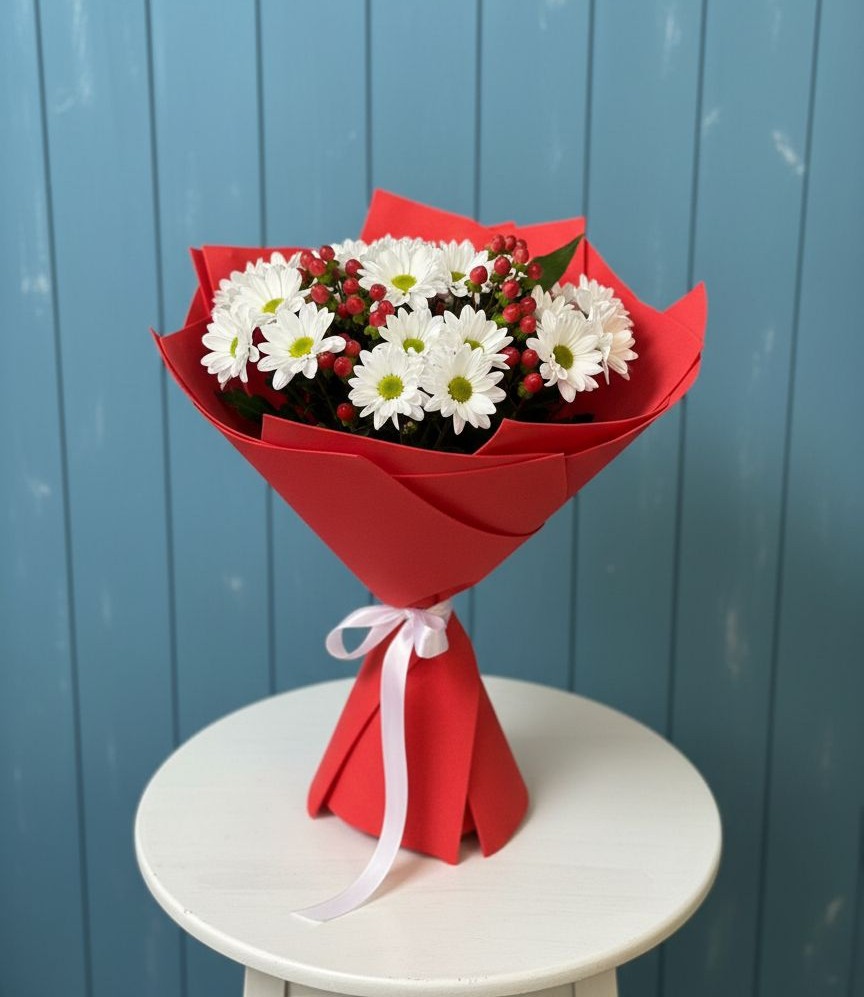 Букет цветов из: Хризантемы в Сапроново