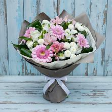 Букет цветов из:  Герберы, Альстромерии и Хризантемы в Сапроново