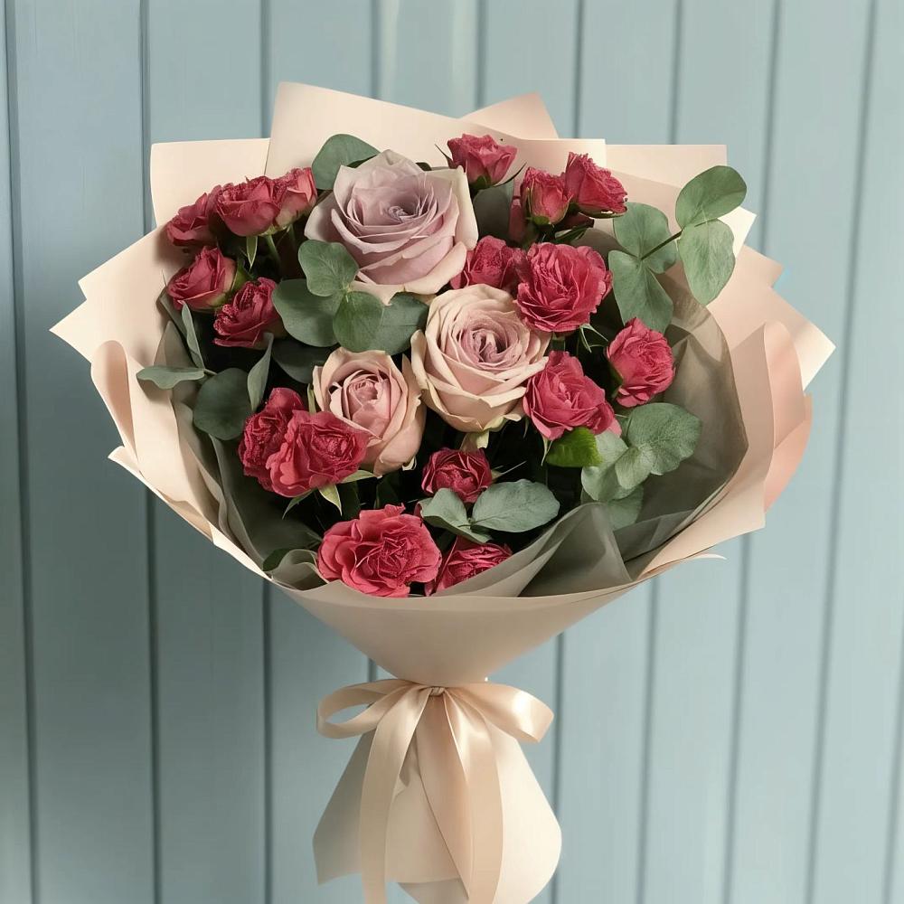 Букет цветов из: Гвоздики и Розы в Сапроново