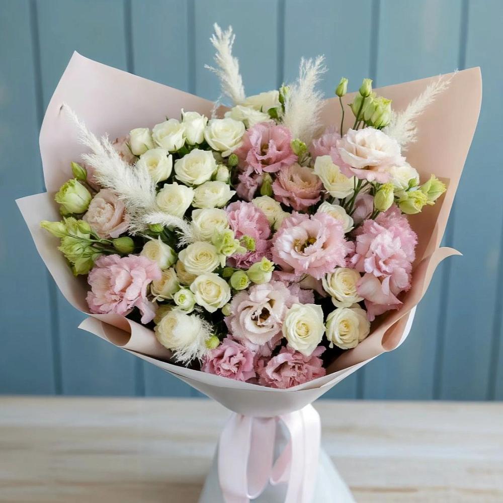 Букет цветов из: Альстромерии и Розы в Сапроново