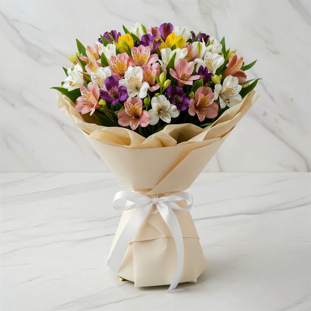 Букет цветов из: Альстромерии в Сапроново