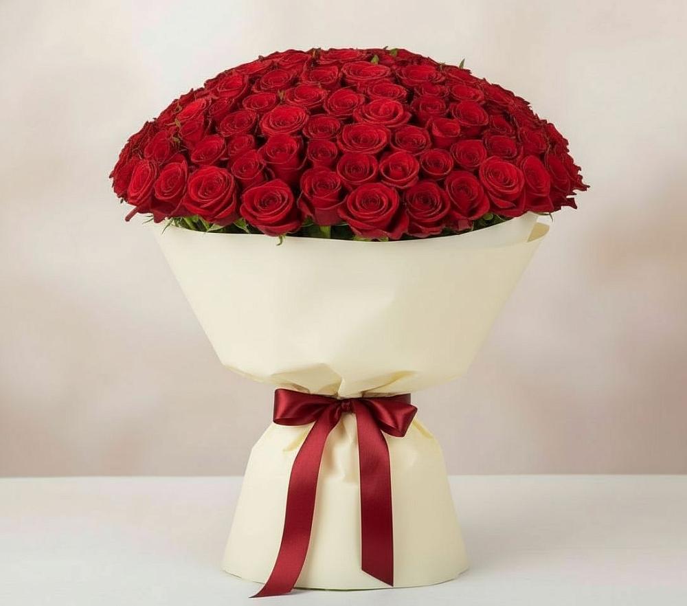 Букет 101 Красная роза Милано в Сапроново