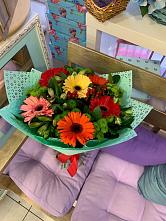 Букет цветов из:  Герберы, Хризантемы и Альстромерии #REPLACE_PRED# Сапроново