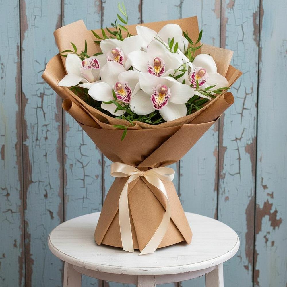 Букет цветов из: Орхидеи и Розы в Сапроново