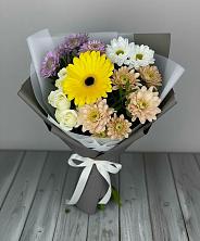 Букет цветов из:  Розы, Герберы и Хризантемы в Сапроново