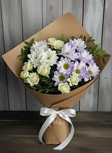 Букет цветов из:  Хризантемы и Розы в Сапроново