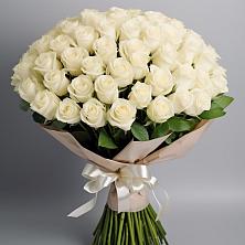Букет 101 беля роза Белоснежка в Сапроново