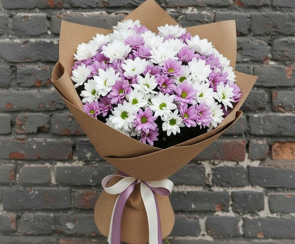 Букет цветов из: Хризантемы в Сапроново