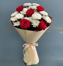 Букет цветов из:  Розы и Хризантемы в Сапроново