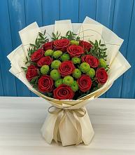 Букет цветов из:  Розы и Хризантемы в Сапроново