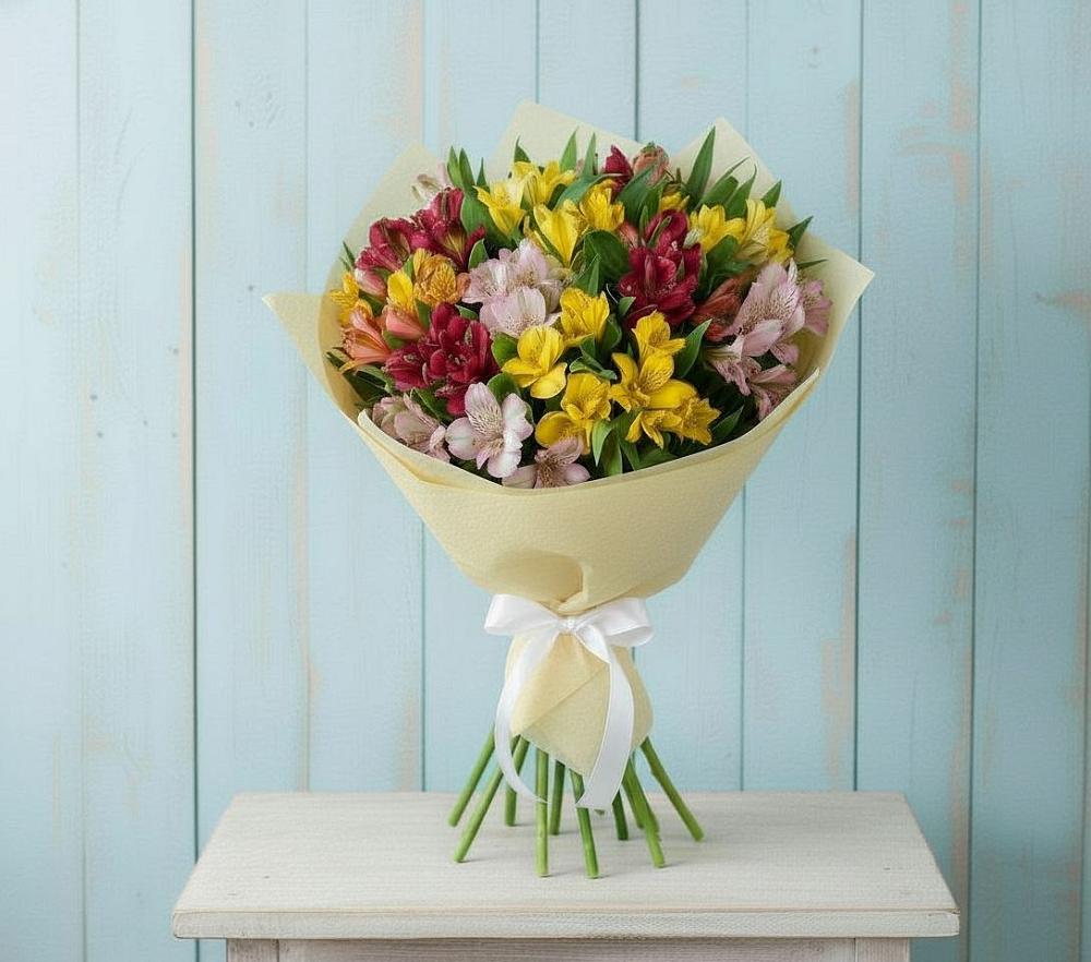 Букет цветов из: Альстромерии в Сапроново